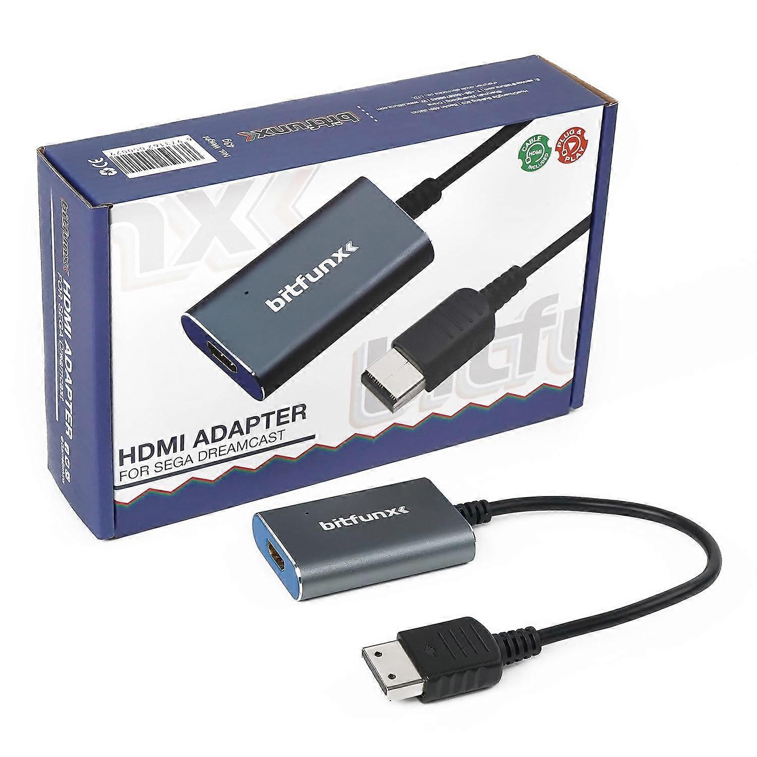 HDMI Adapter with Zero Lag, Full Digital Output, Plug and Play Converter for SEGA Dreamcast Console