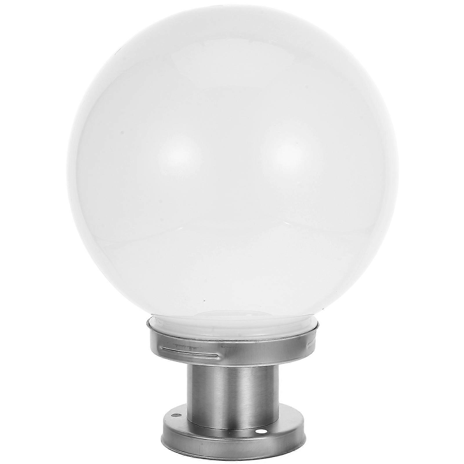 Outdoor White Globe Light Fixture Post for Fence Lighting