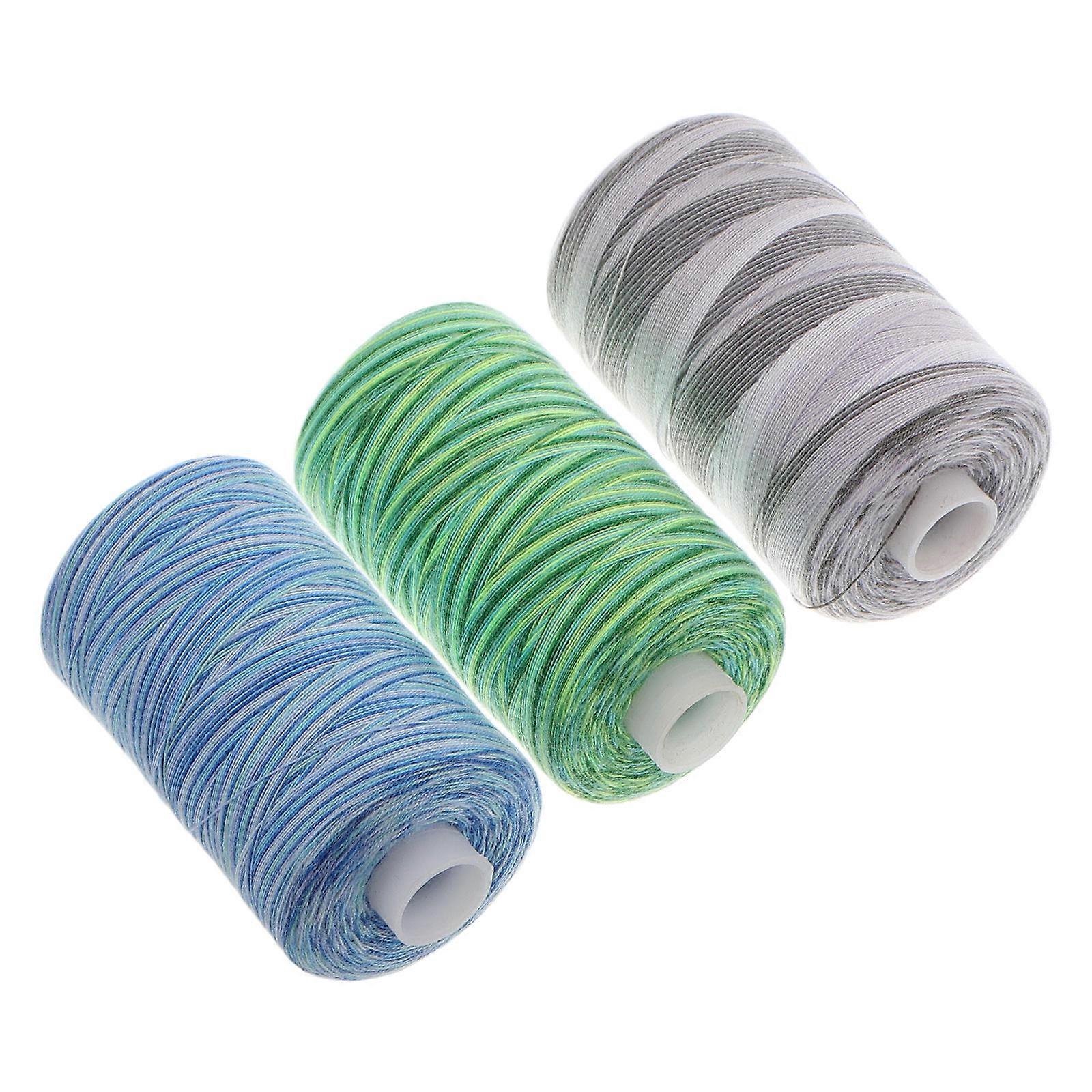 DIY 3Pcs Colorful Polyester Thread for Sewing and Crafting Projects