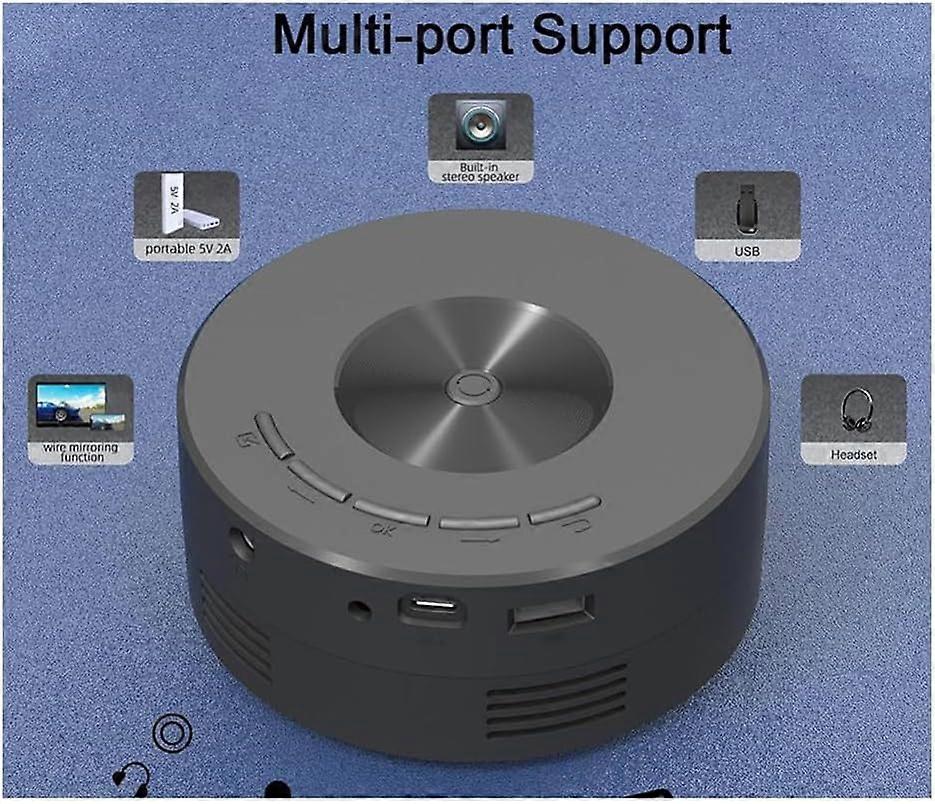 Portable Mini Projector LED For Home Theater BuiltIn Media Player, Wired Screen Sharing