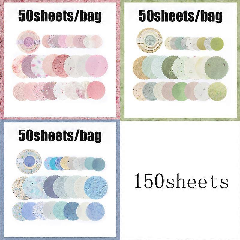 150pcs Paper Between Round Piece Series Letterpress Paper Handbook Collage DIY Photo Frame Phone Case Notebook