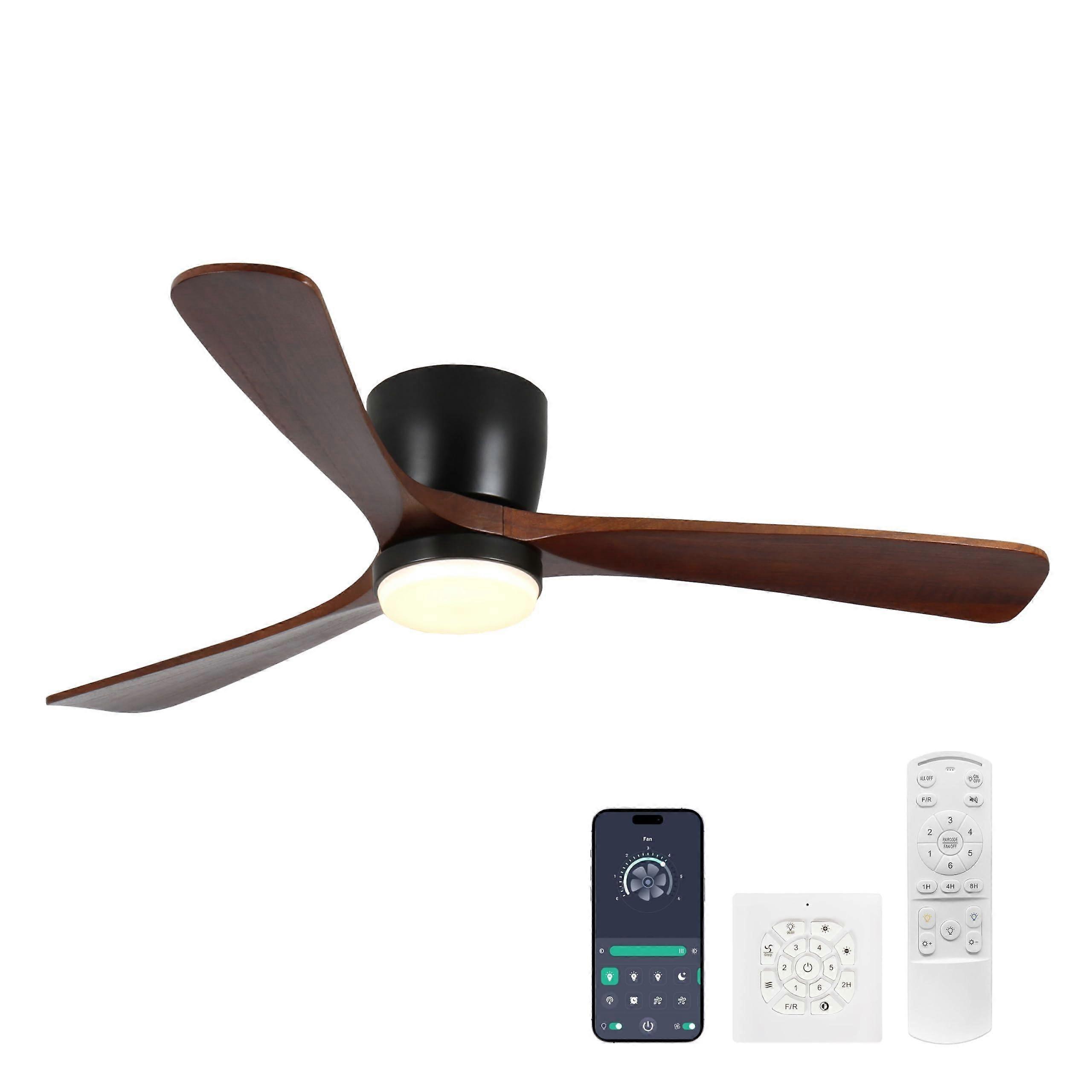 42 Inch Low Profile Ceiling Fan with Light, Smart App Control, Quiet DC Motor, Flush Mount Design