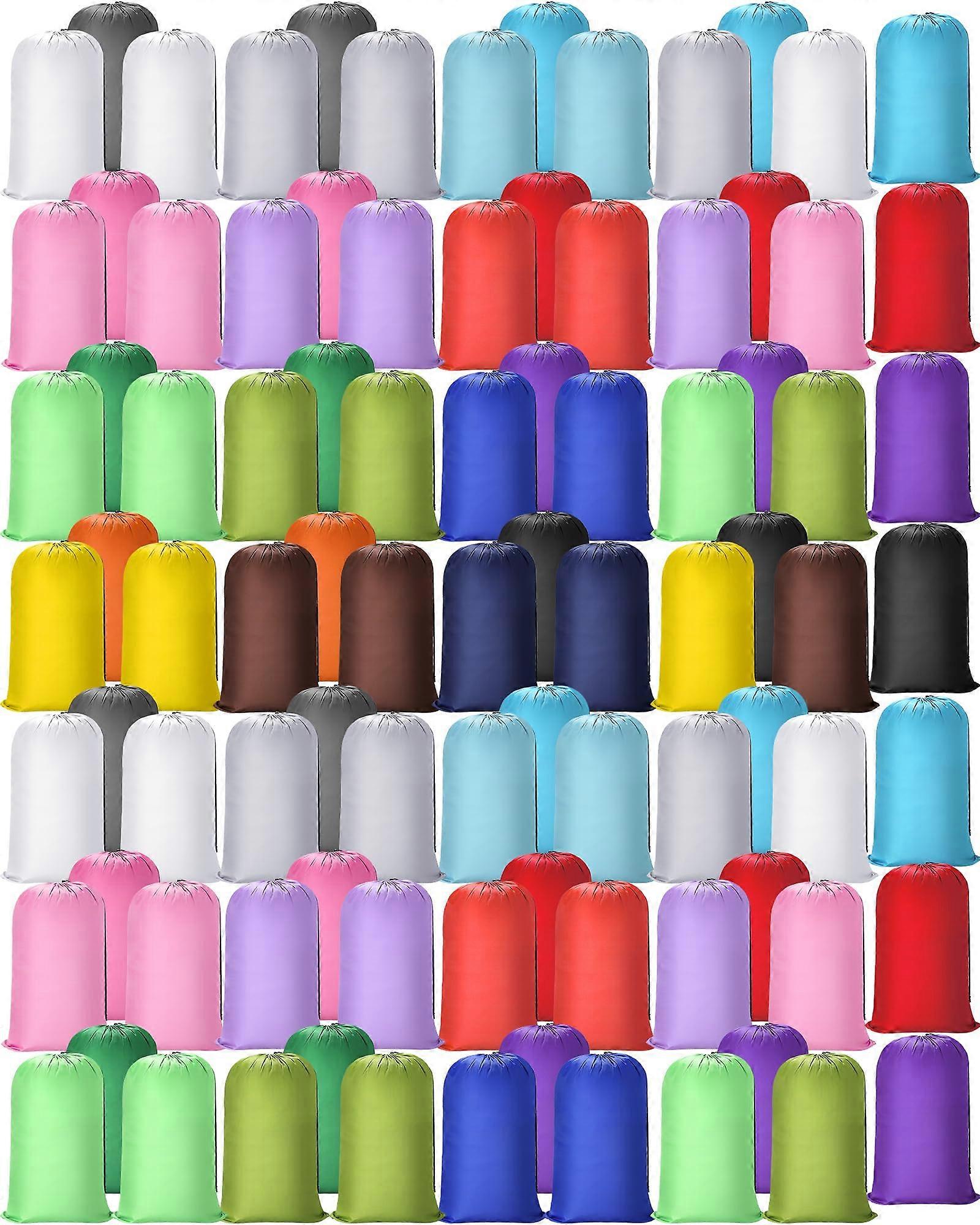 80 Pack Extra Large Drawstring Laundry Bags for Travel Storage College Dorm MultiColor Durable