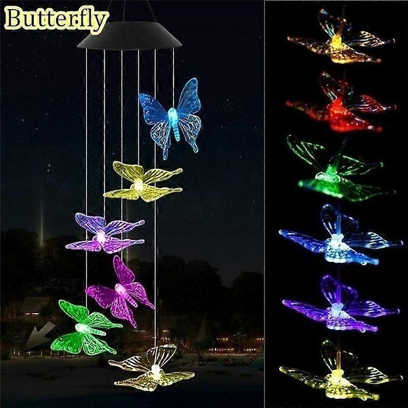 Carillon ��olien solaire LED boule de cristal colibri carillon ��olien lumi��re couleur changeante ��tanche suspension lumi��re solaire pour la m