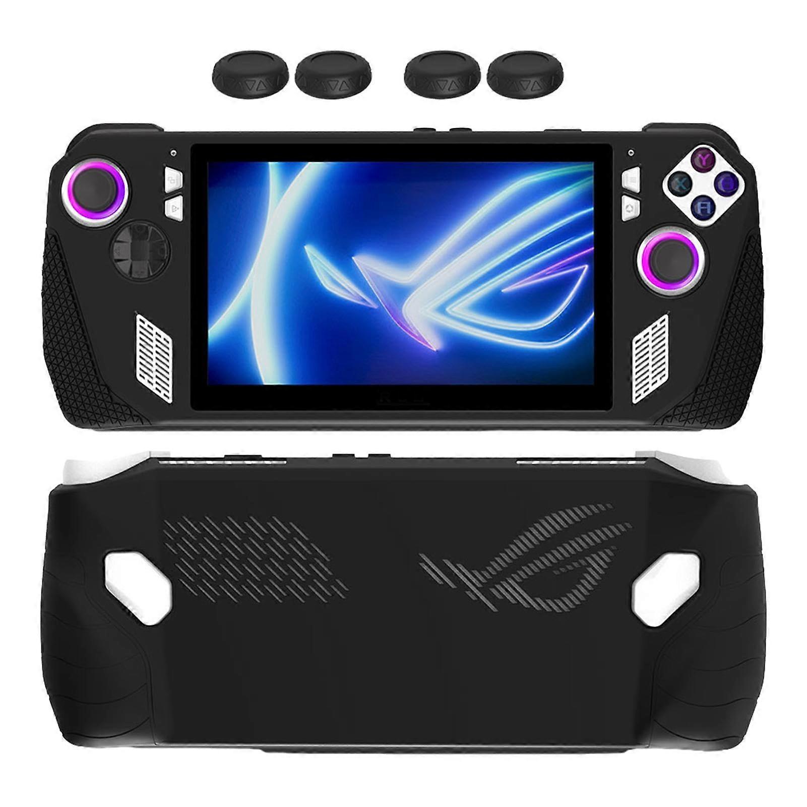 Silicone Case for Rog Ally Shockproof Full Coverage AntiSlip Grip with Heat Dissipation and 4 Thumb Grips