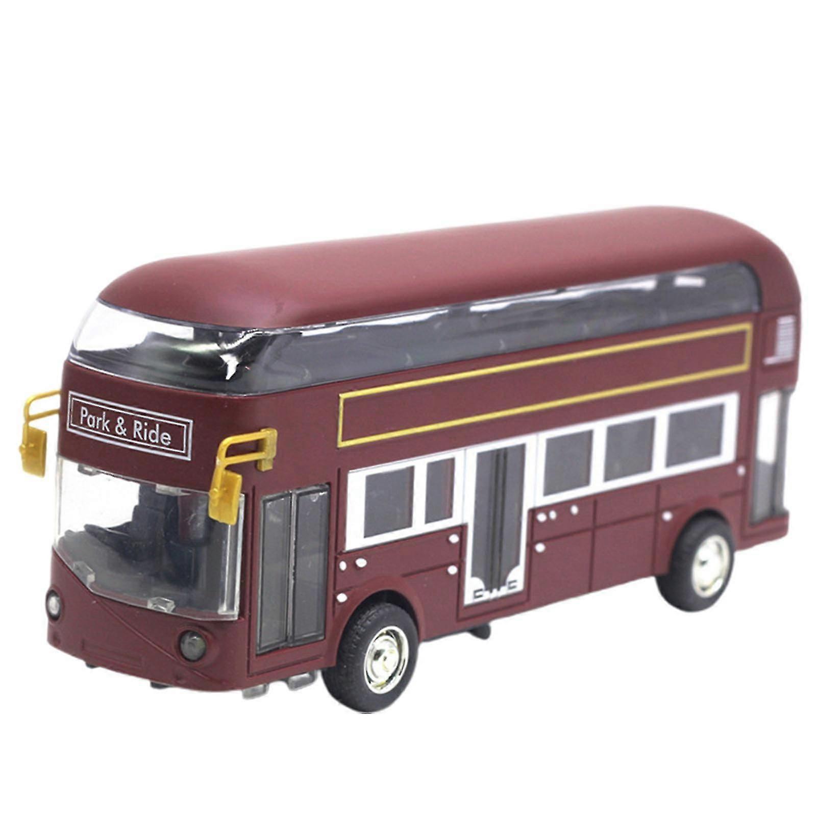 Modèle de bus Opération simple Jouets pour enfants à l’échelle 1/48 Bus classique à deux étages pour garçon
