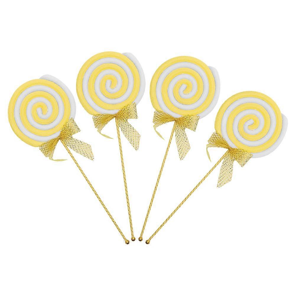 Large Lollipop Candy Decorations for Kids Multi Color Foam and Plastic 4 Pieces Realistic Design