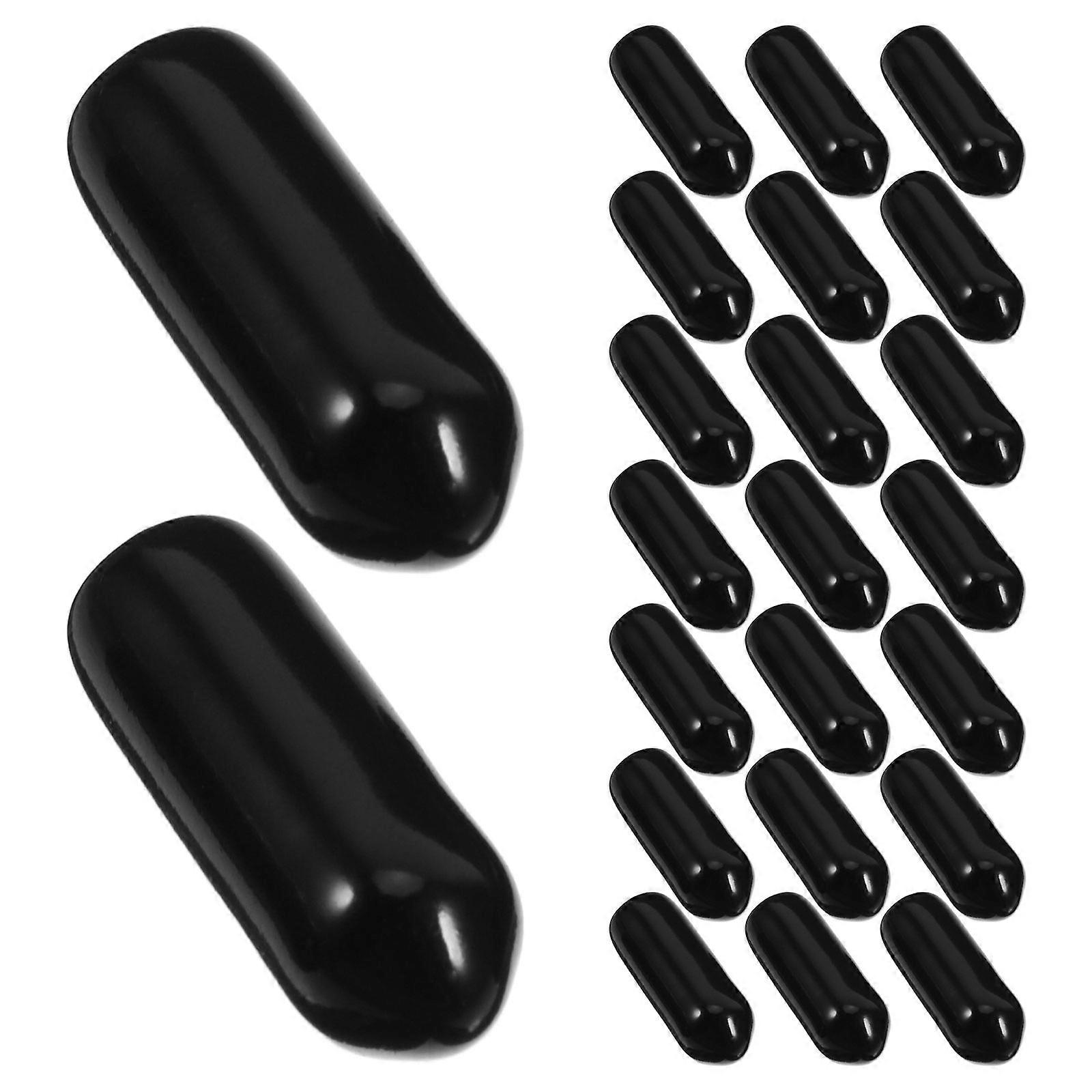 Screw Thread Protector Rubber End Caps for Safety Use 50Pcs Black Covers