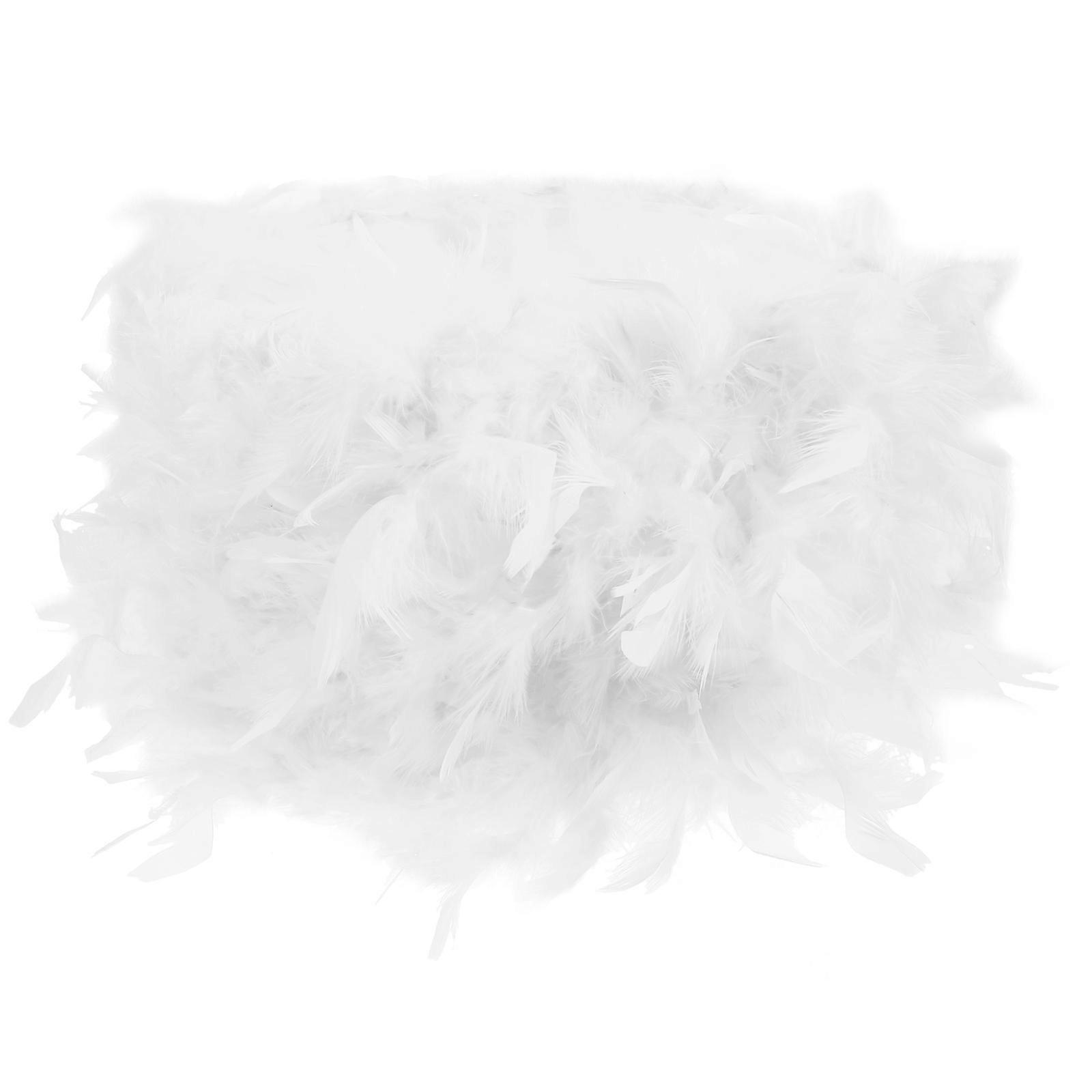 Fluffy Lampshade Replacement for E14 Table Lamp White