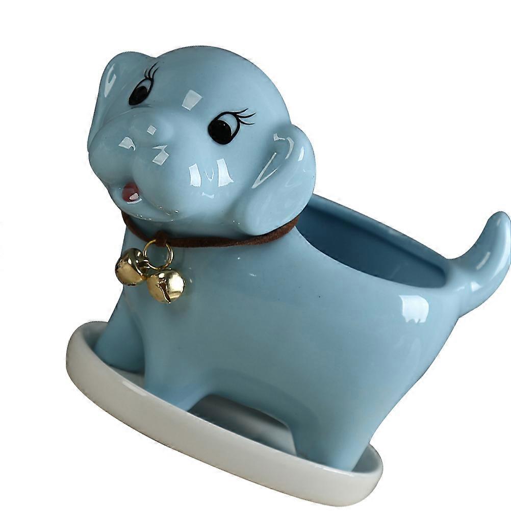 Dog Shape Flower Pot Ceramic Desktop Decor for Planting Use 1Pcs