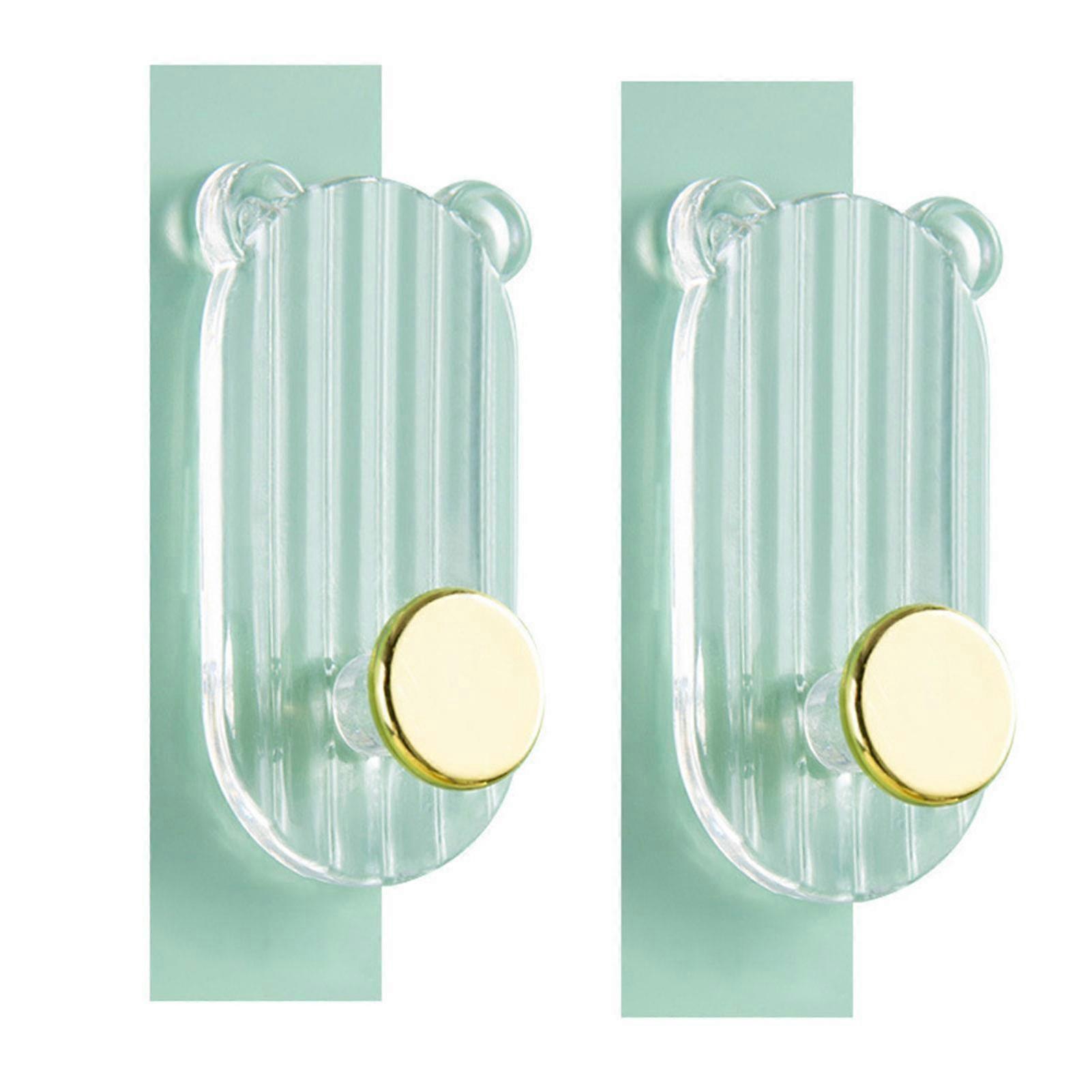 25-26 2pcs Transparent Multi-purpose Hook Punch Free Traceless Utility Hook