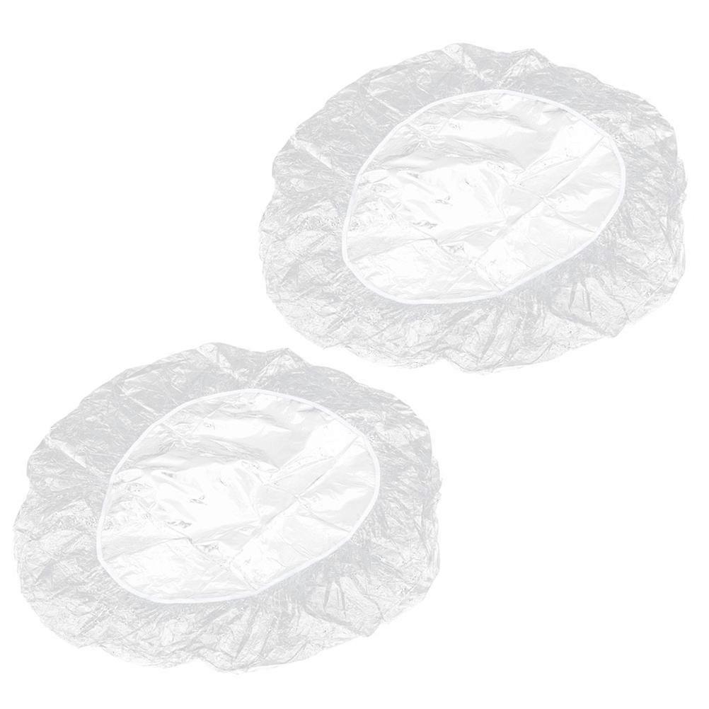 Round Tablecloth Set PVC Fitted Cover with Elastic for Decor 2Pcs Transparent
