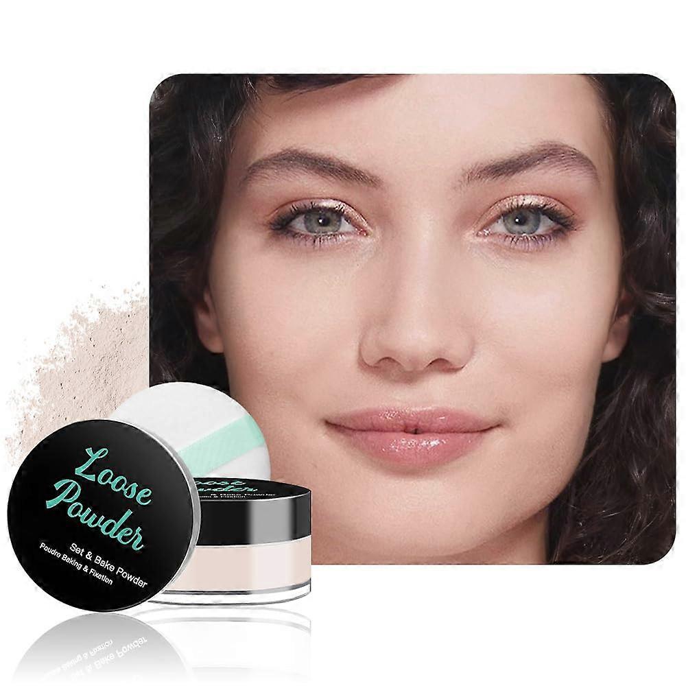 Loose Setting Powder Translucent Face Powder Oil Control Pore Blurring Soft Matte with Puff Medium 04