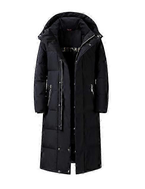 The Knee Thick Warm Men Jacket - Yellow