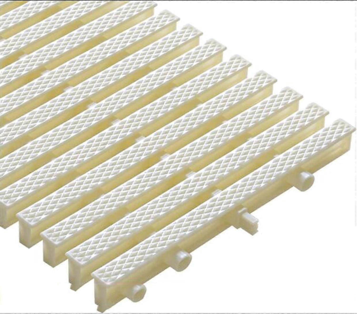 Swimming Pool Drain Grate White 30cm AntiSlip ABS Interlocking Cover Keeps Deck Dry 4pcs