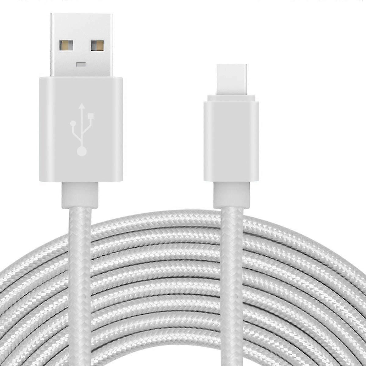 USB Type C Cable 10ft Nylon Braided Fast Charging Cord for Samsung Galaxy S8 Note 8 Pixel MacBook Switch