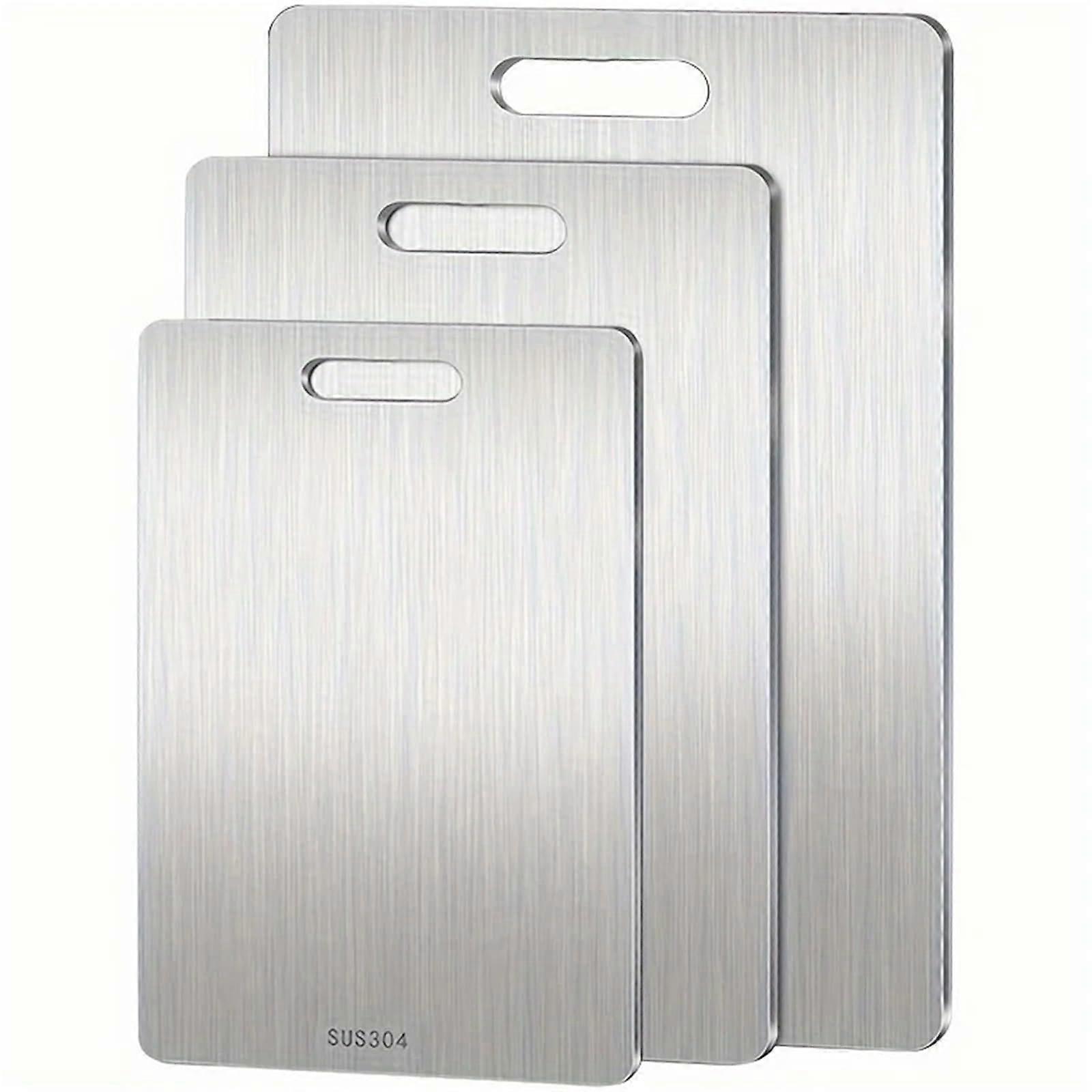 Stainless Steel Cutting Board 24x15cm Durable ScratchResistant DoubleSided Kitchen Prep