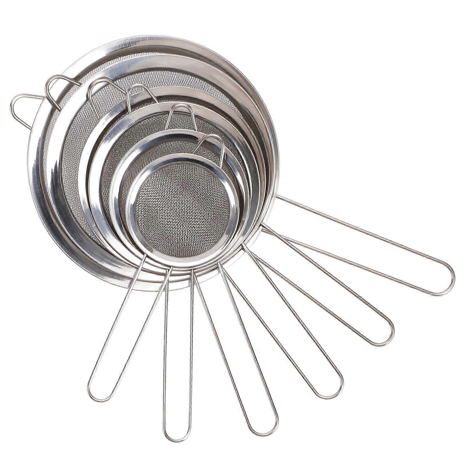 6Pcs Mesh Strainer Set Stainless Steel Colander MultiSize Fine Sieves with Handles for Cooking