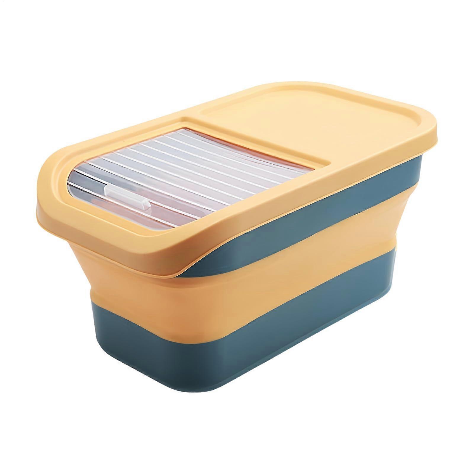 Large Airtight Dog Food Storage Container with Wheels, Foldable Hinged Lid Bin 1215kg Capacity