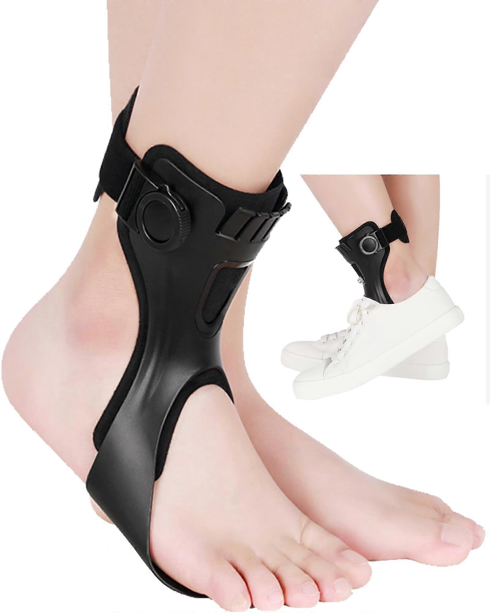 Foot Drop Brace for Walking, Adjustable AFO Support with Ergonomic Unibody Design, Right Large