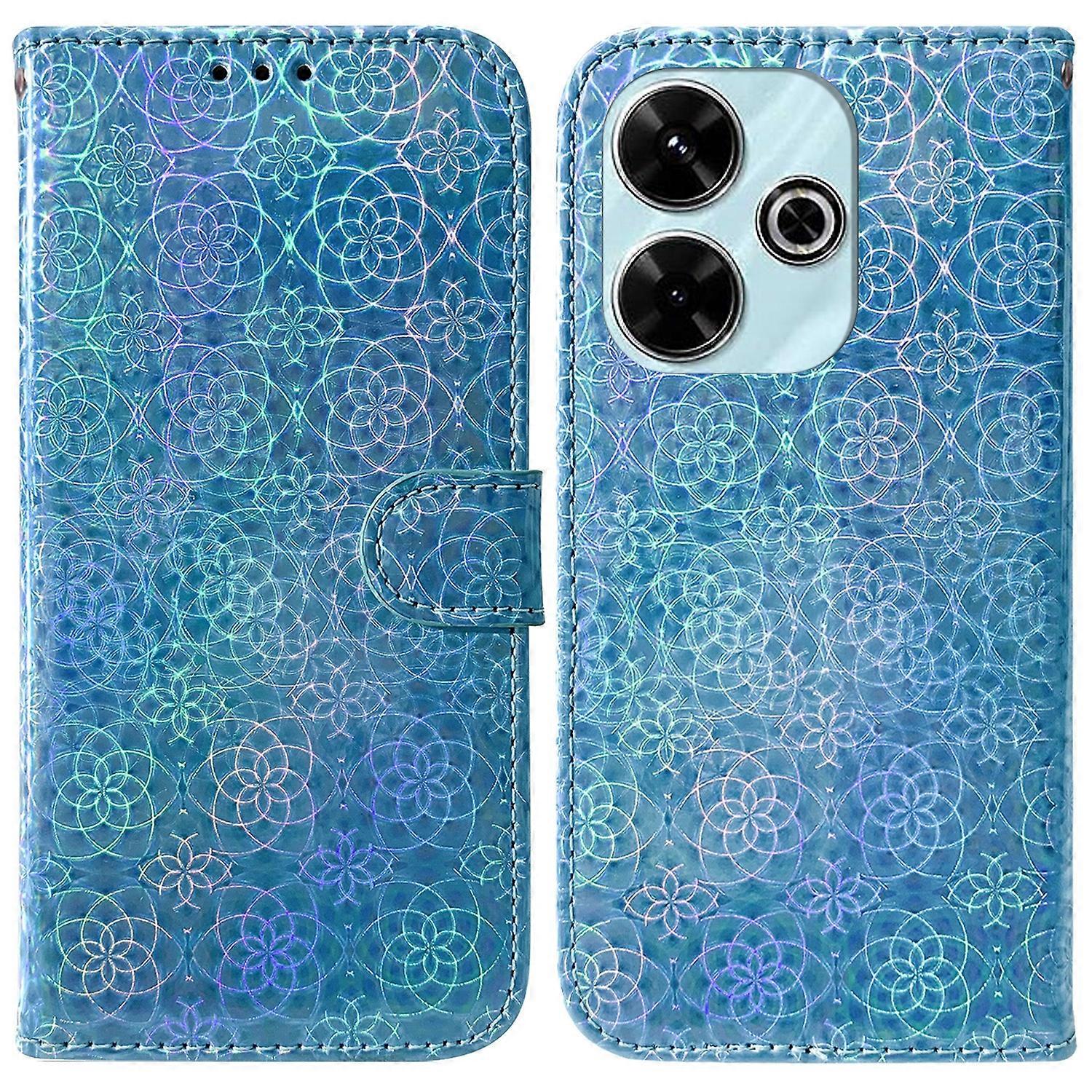 Färgglatt läderfodral med magnetiskt spänne