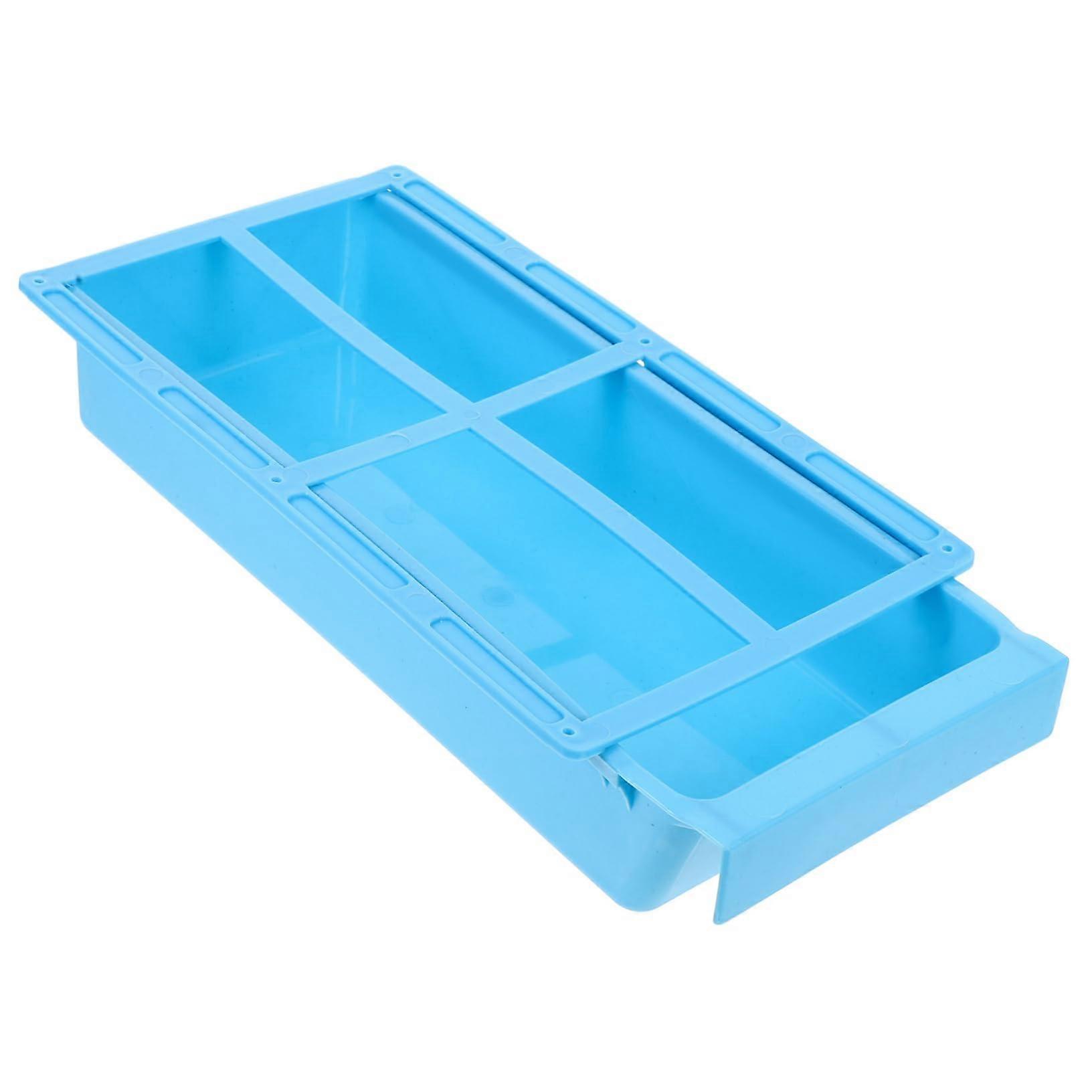 Under Desk Drawer Organizer Plastic Storage Box for Sewing Machine Tools Compact SpaceSaving Blue