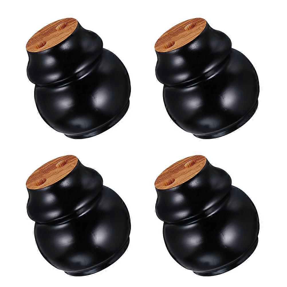 Solid Wood Table Replacement Legs Black Sofa Legs for 4Pcs