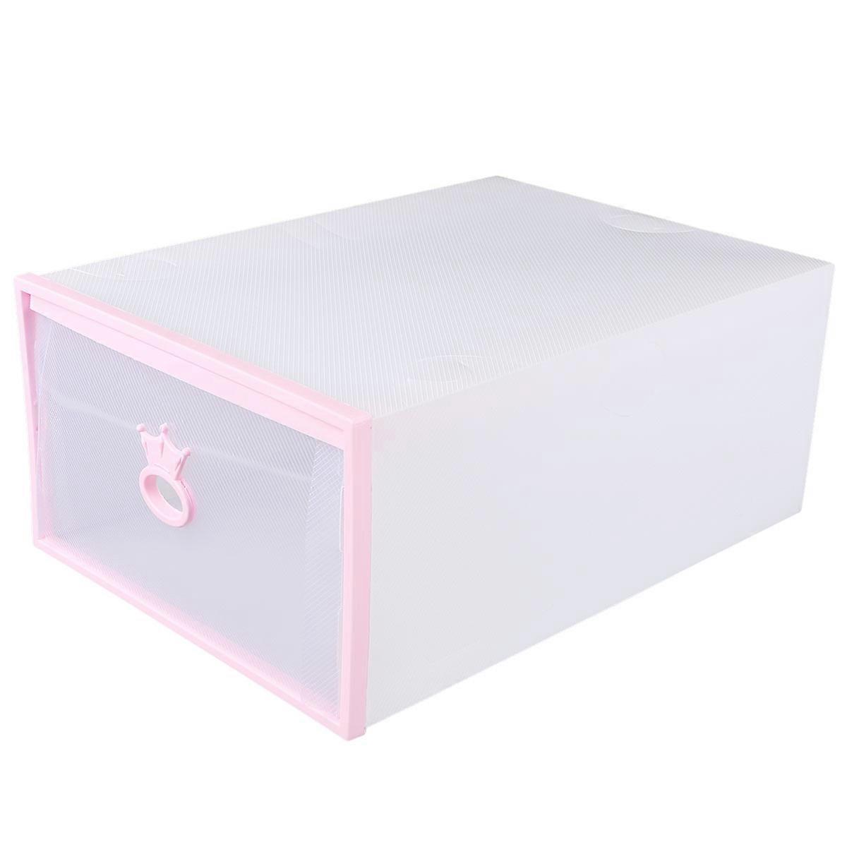 Pink Drawer Type Shoes Box for Storage Thickened Plastic Shoe Storage Container