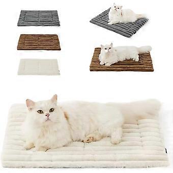 Selbsterwärmende Thermobettmatte für Haustiere, nicht elektrisch, warm, waschbar, mit rutschfester Unterseite, verschiedene Größen, selbsterwärmend für Katzen und Hunde (Weiß, Mittel)