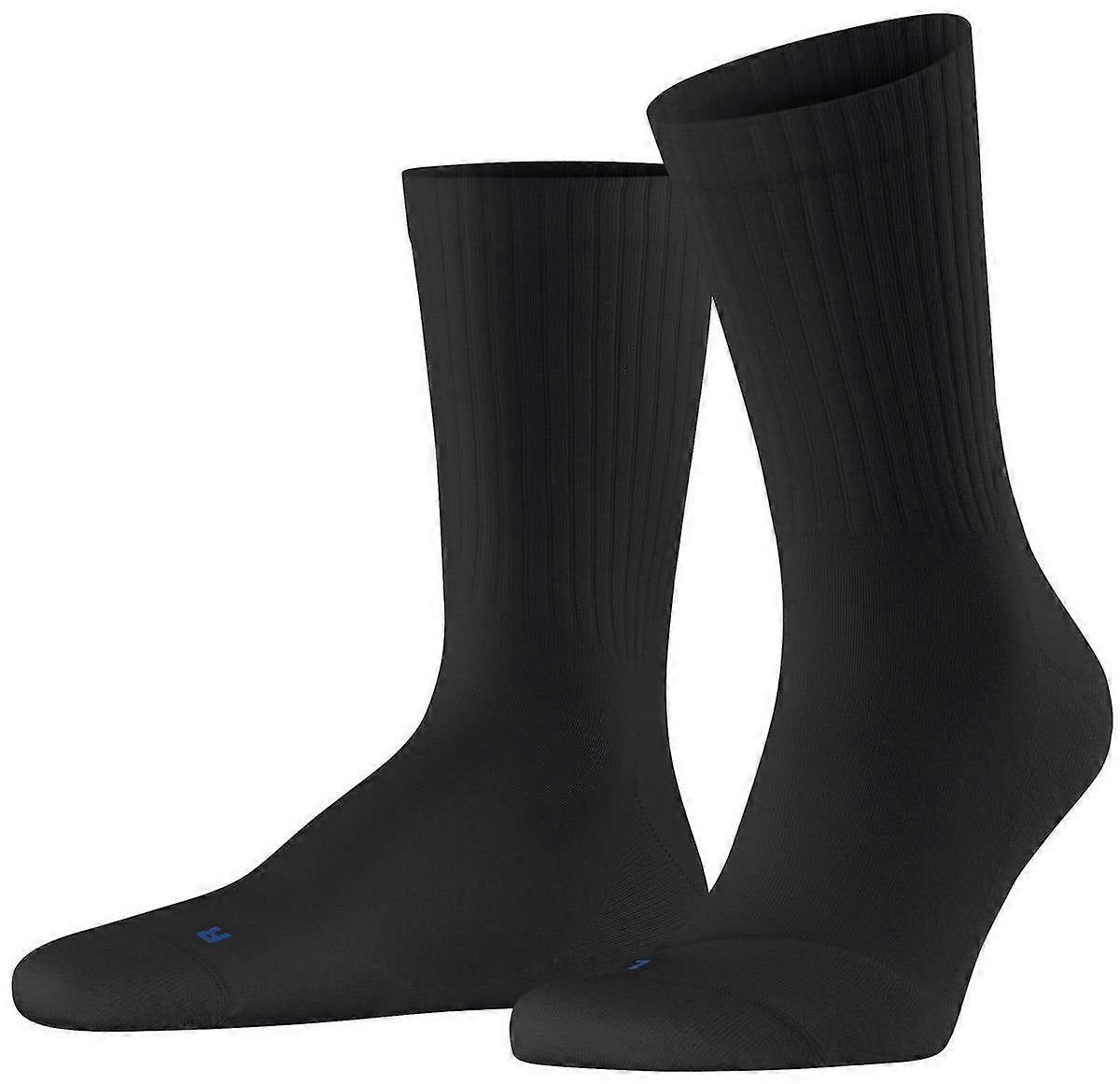 Falke Run Rib Crew Socks - Black