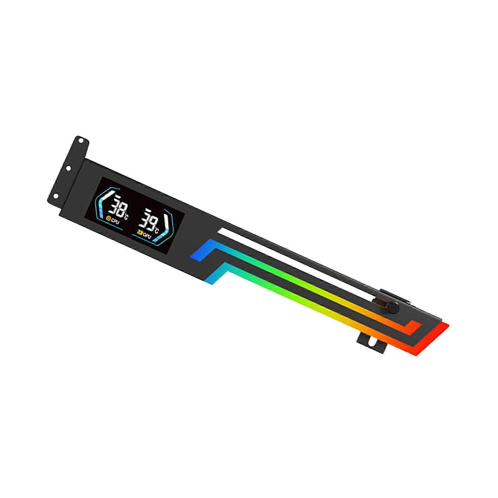 Universal AntiSag GPU Support Stand With Temperature Display And 5V 3Pin RGBs Lighting For ATXes Case  Black