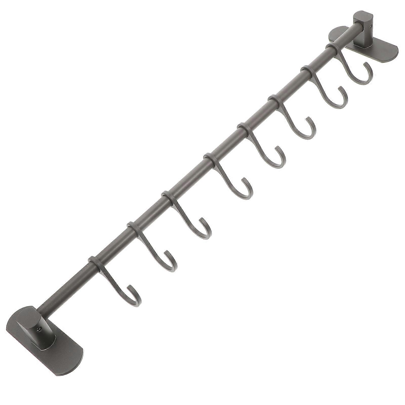 Kitchen Storage Hook Wall Row Hook for Hanging Stuff Grey Aluminum