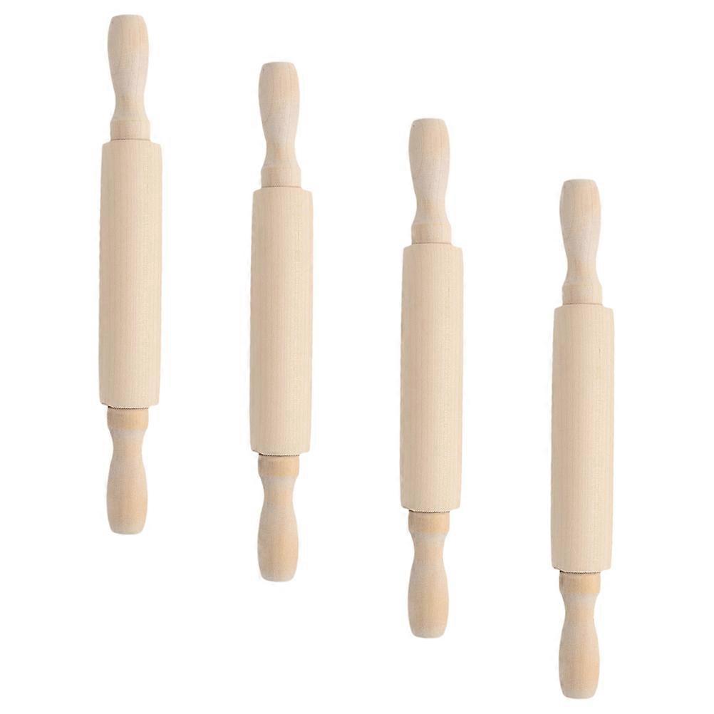 Rolling Pin Wood Baking Tool for Kitchen 4Pcs Smooth Surface