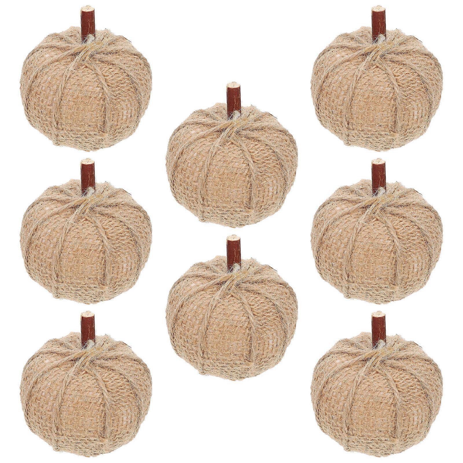 Simulation Grid Pumpkin Models for Decor 8Pcs in Khaki Foam Material