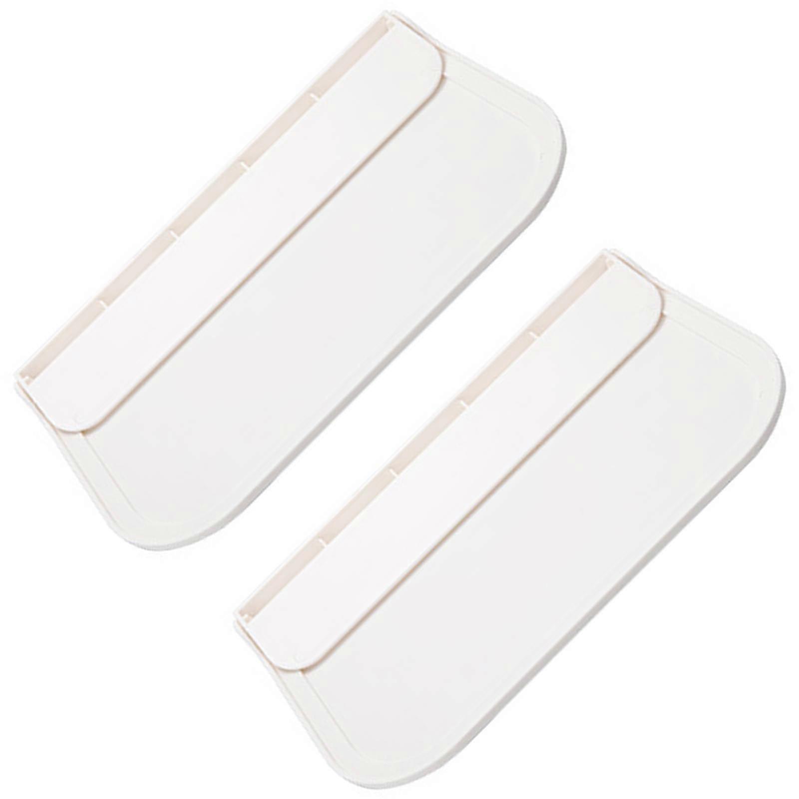 White Foldable Plastic Wall Shelf Small Floating Shelf 2Pcs with Storage Function