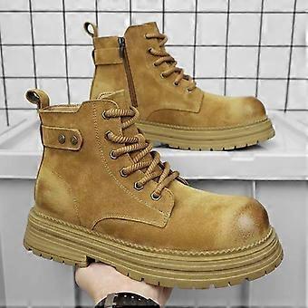 Motorsykkel Sko Menn Mote Høy Topp Sko Tykke Ankelstøvler For Menn Casual Utendørs Joggesko Menn Punk Britisk Stil Herrestøvler