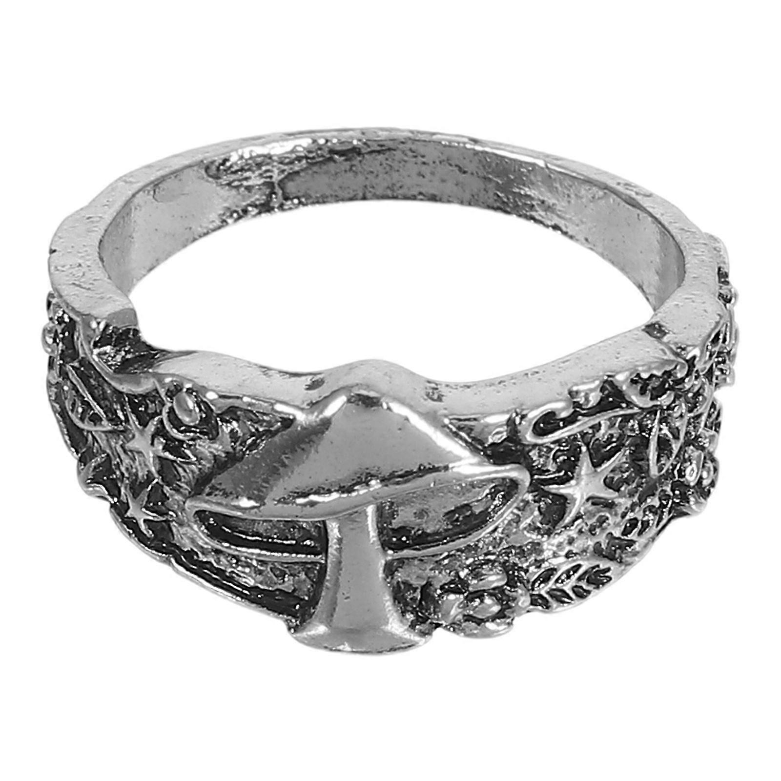 1Pc Retro Multi-elements Finger Ring Mushroom Leaf Star Ring Finger Decor Silver Silver