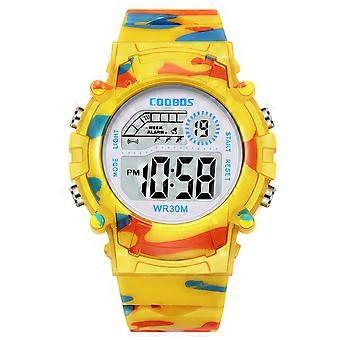 Montre numérique LED pour enfants, réveil étanche avec chronomètre, calendrier, affichage de la date et de l'heure, double affichage de l'heure, multifonctionnelle et résistante aux chocs