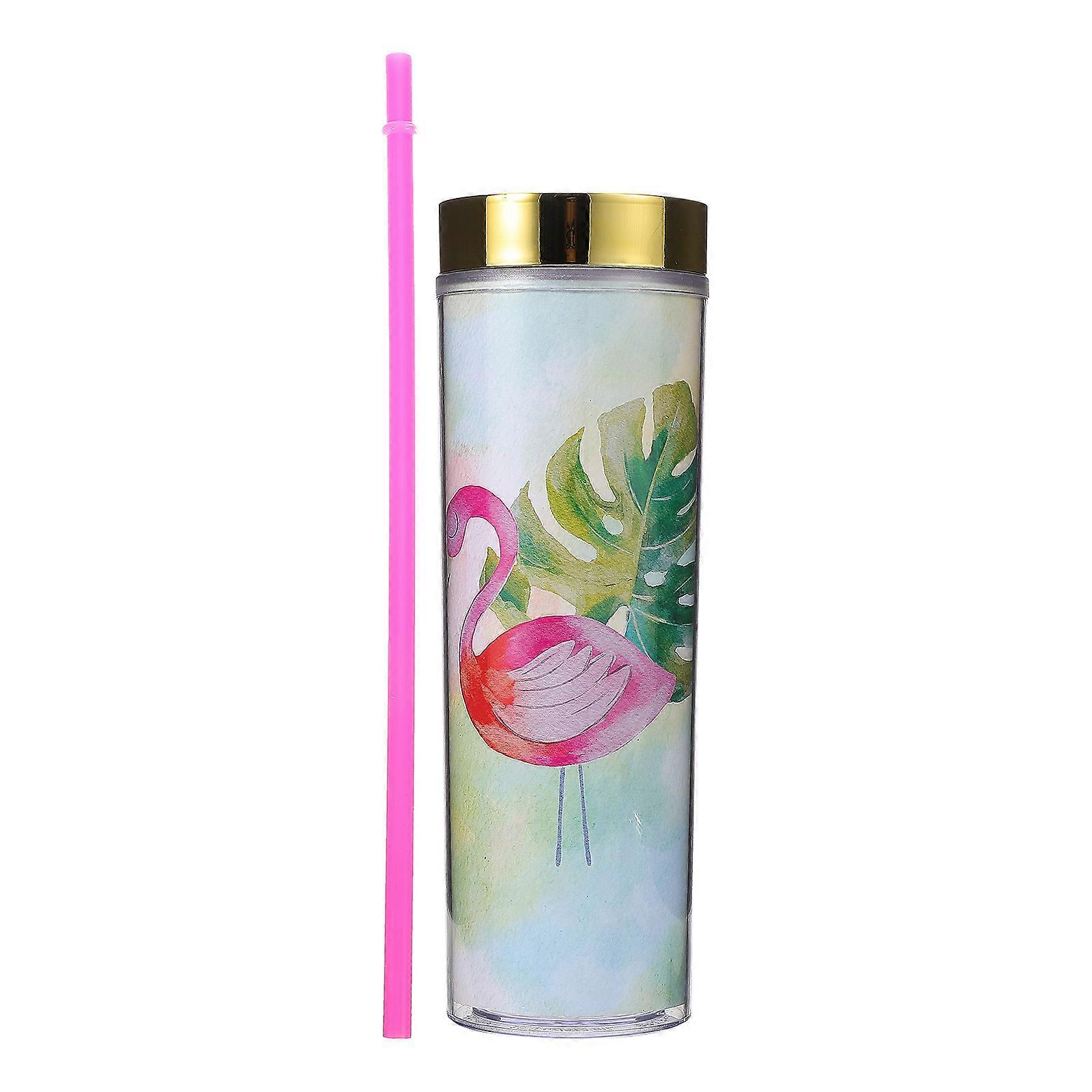 Reusable Cup with Straw for Drinking Use Hawaiian Design