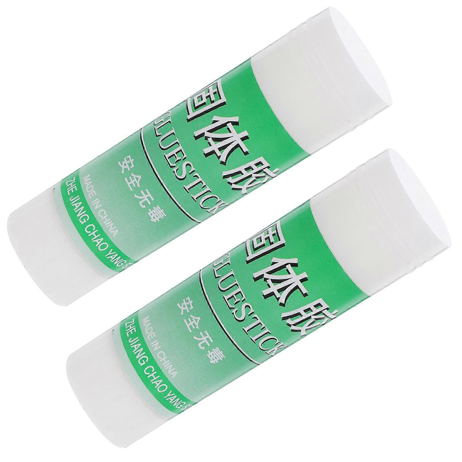 Solid Glue Stick for School 2Pcs Student Portable White Adhesive Sticks