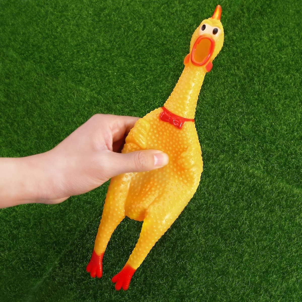 Pack Of 4 Rubber Screaming Chicken Toy Yellow Rubber Squeak Chicken Toy