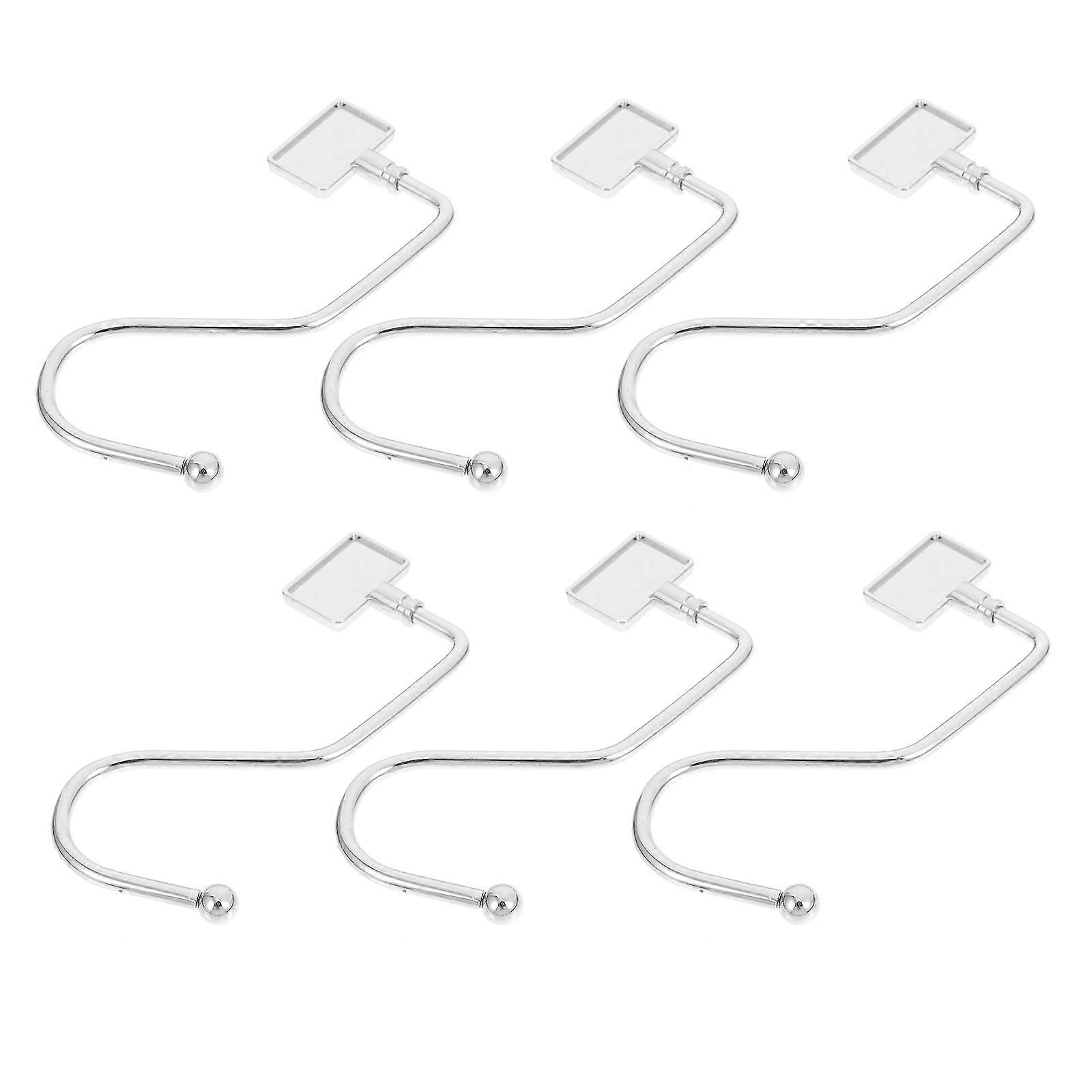 Silver Durable Handbag Hooks for Home Use Hanging 6Pcs Set