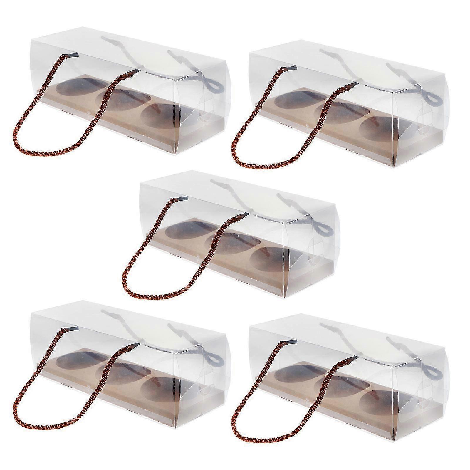 Khaki Egg-Yolk Puff Packaging Boxes for Storage 10Pcs Practical Cake Boxes