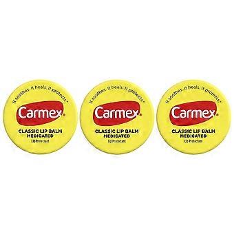 Carmex, Classic Lip Balm, Medicated, 3 Jars, 0.25 oz (7.5 g) Each, 4-Pack