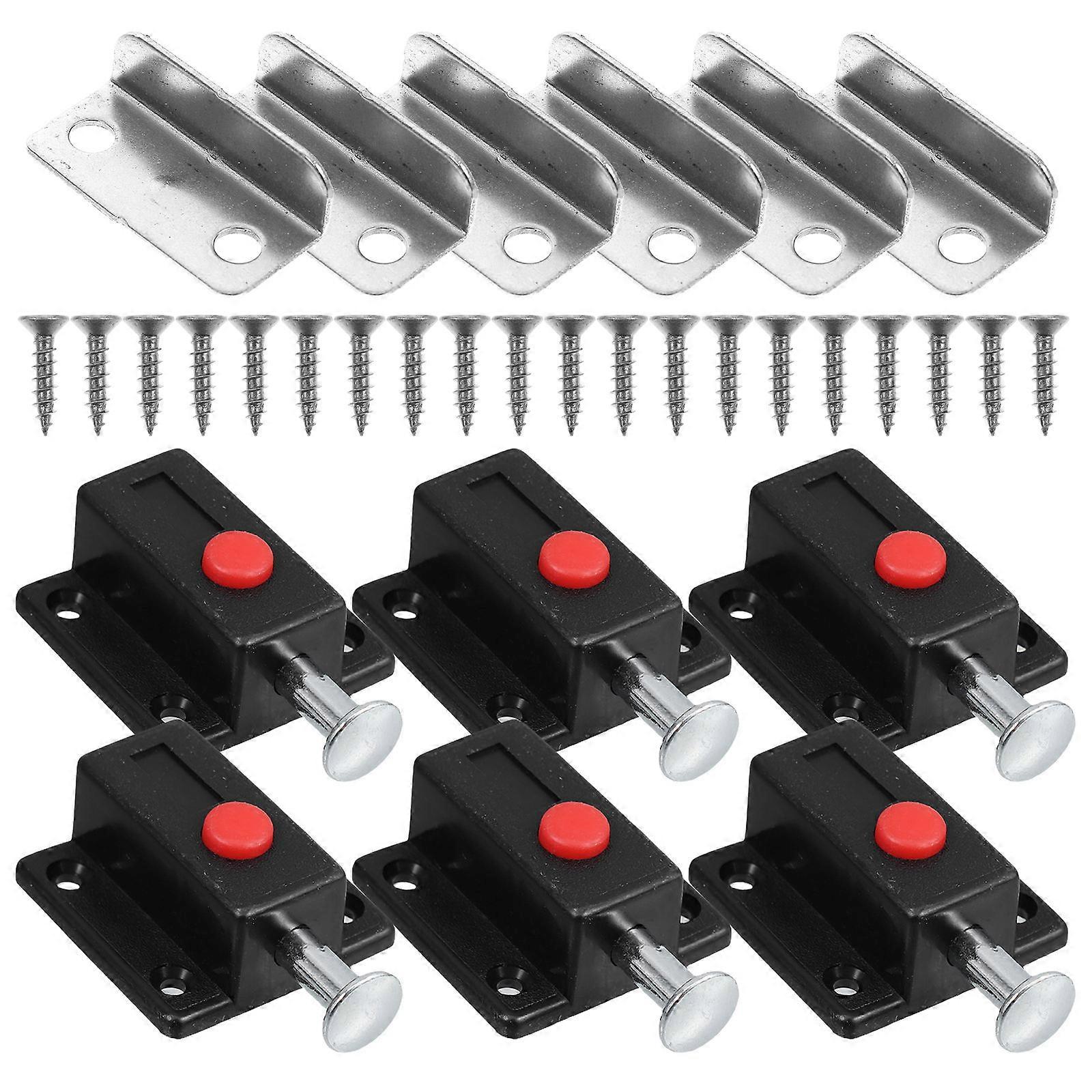 Spring Loaded Latch with Switch Button for Cabinet Doors 12Pcs Push to Close