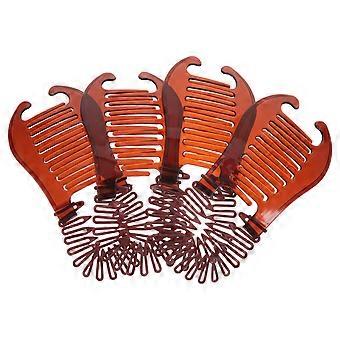4pcs Interlocking Banana Combs Hair Clip Braid Tool Bendable Hair Combs for Women