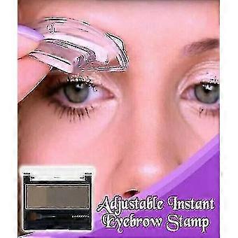 Verstelbare wenkbrauwstempel met ombrepoeder voor natuurlijke wenkbrauwen - Waterdicht make-up hulpmiddel
