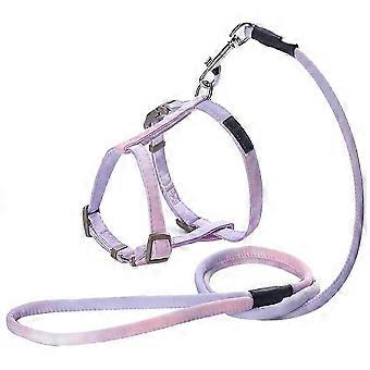 I-Shaped Chest Strap Adjustable Traction Rope in Purple - Ideal for Small Dogs & Cats - Size M