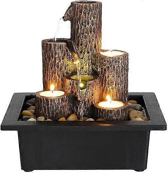 Tabletop Fountain Waterfall Function With Warm Color Led Lights