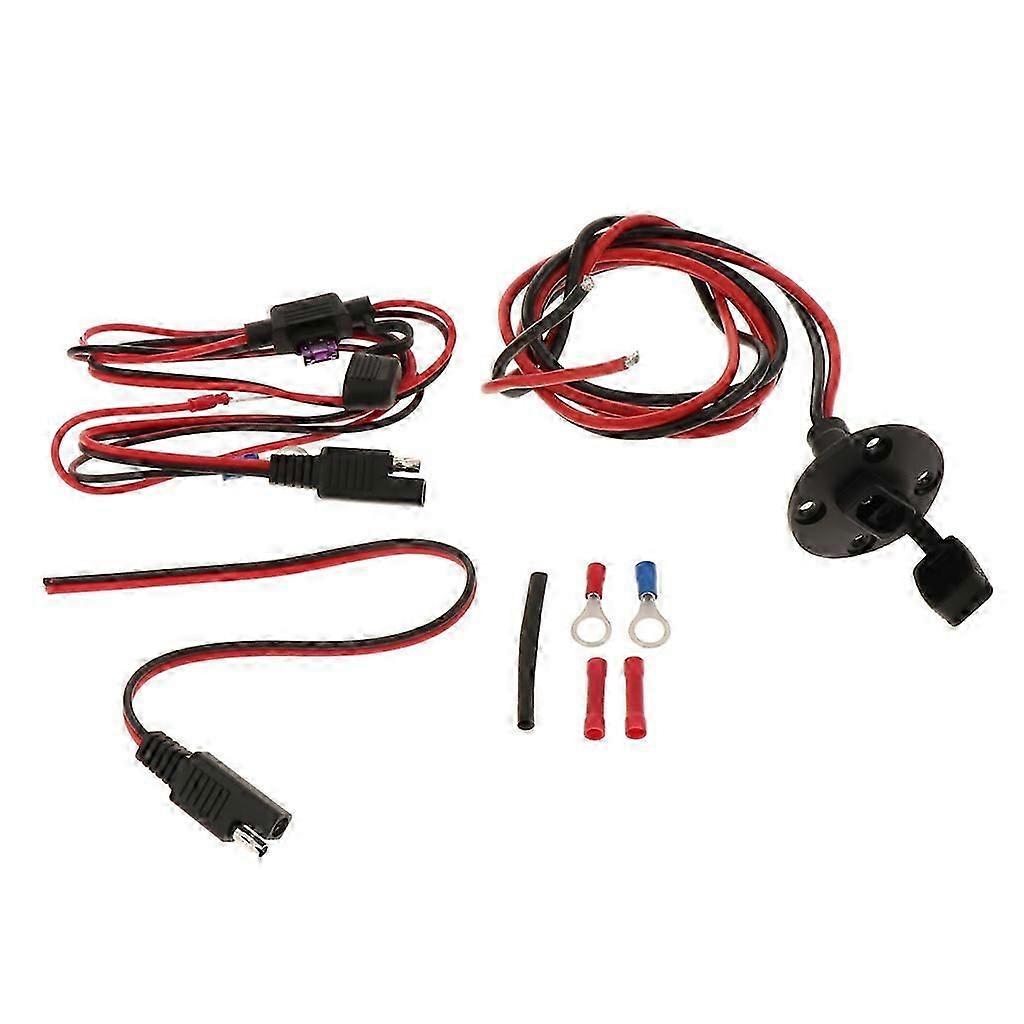 SAE Solar Socket Sidewall Port Quick Connect Panel Mount Cables Kit
